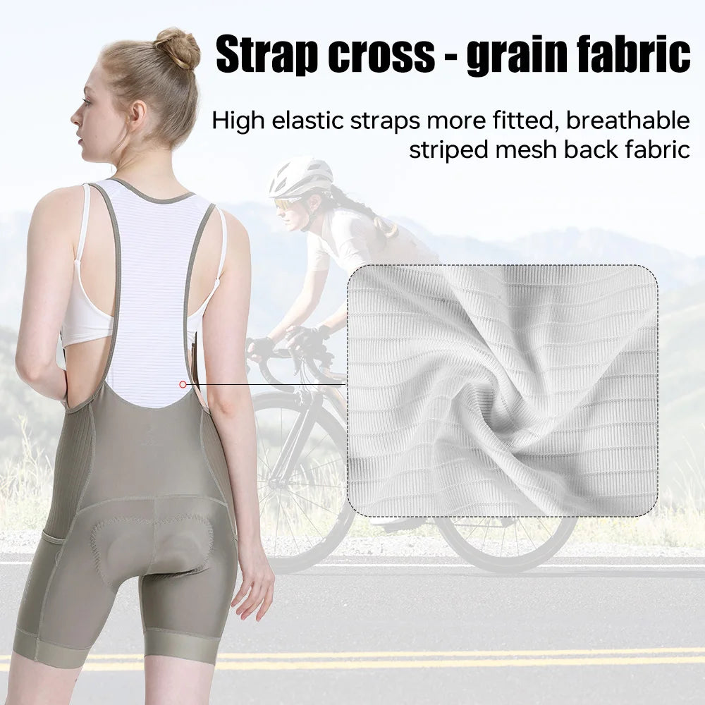 X-TIGER Women's 5D Padded Cycling Bib Shorts | UV Protection