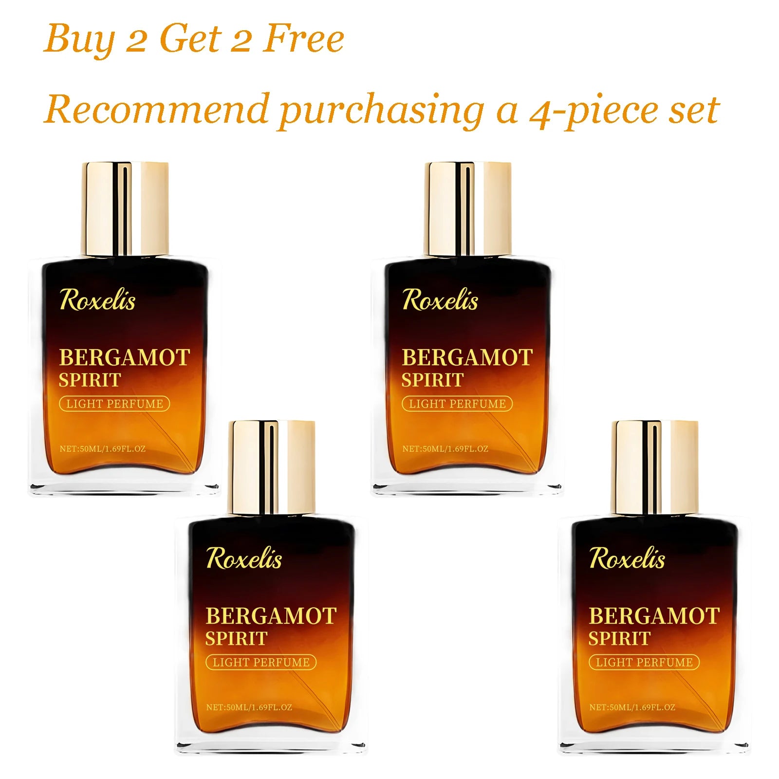 Roxelis Fresh Bergamot Perfume Light Natural Citrus Scent Long Lasting Refreshing Vibrant Charming Body Mist for Women Oasis Select 4 pcs United States