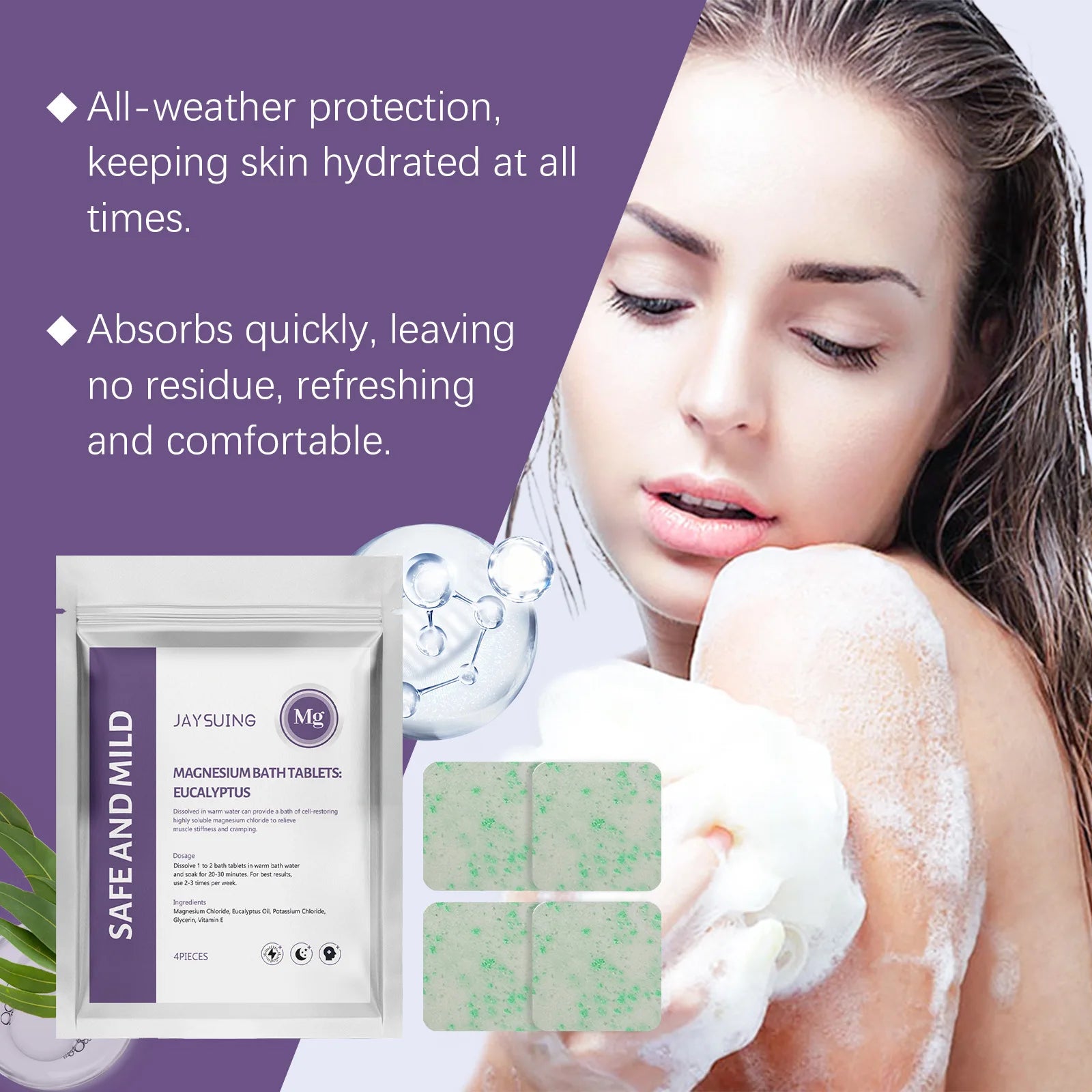 Aromatherapy Shower Steamers – Stress Relief Bath Tablets 4-Pack Shower Steamer Tablets Oasis Select