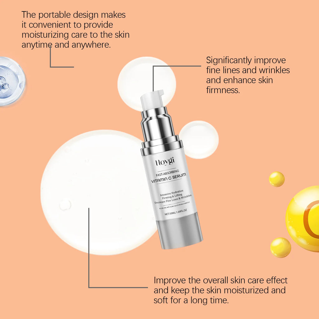Hoygi Vitamin C Face Serum Moisturizing Reduce Fine Lines Shrink Pores Lifting Non-greasy Brightening Skin Tone Facial Serum Oasis Select