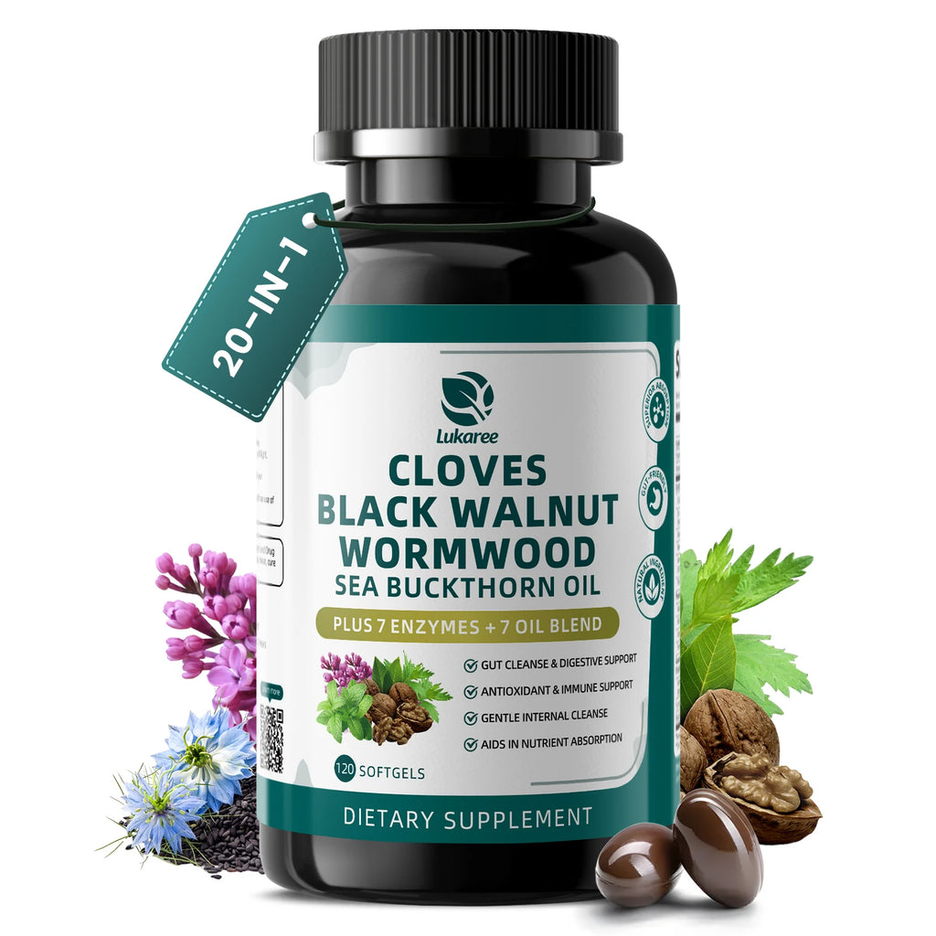BEWORTHS 120PCS CLOVES BLACK WALNUT WORMWOOD Digestive & Gut Support Cleanse & Detox Immune & Antioxidant Support Oasis Select