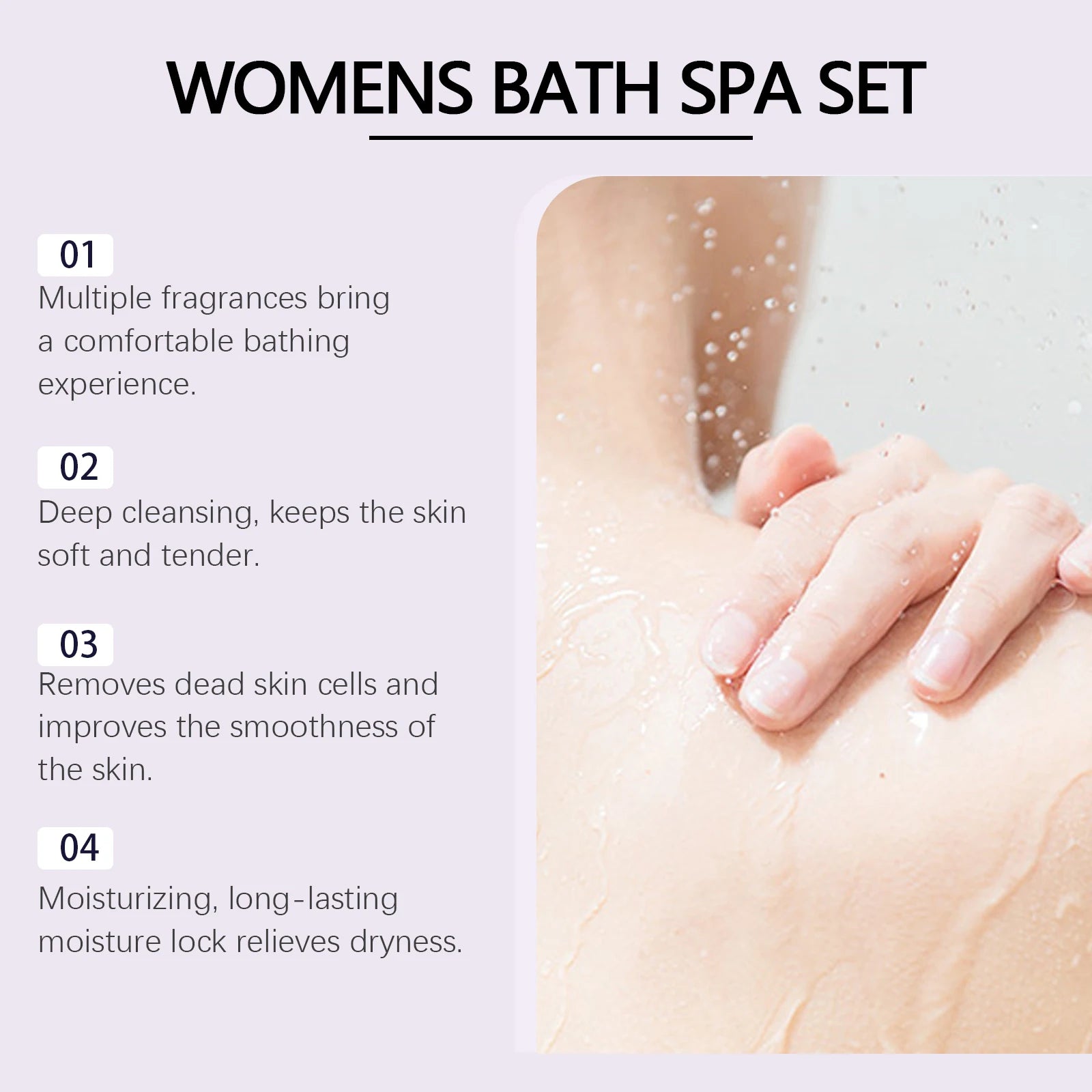 Floral Scent Women Bath Set Gentle Cleaning Dirts Reduce Dryness Smoothing Exfoliating Softening Body Skin Care Set for Gift Oasis Select