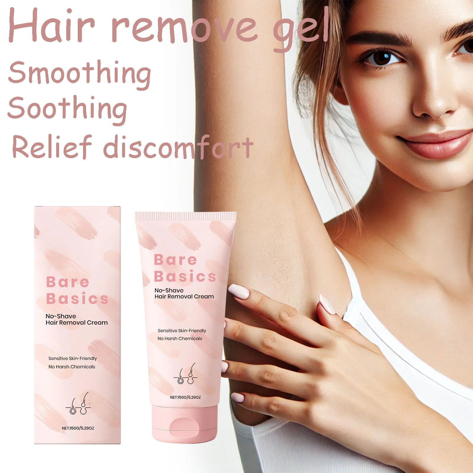 150G Body Hair Removal Cream Sensitive Skin-friendly Gentle Cleaning Refine Pores Refreshing Relief Discomfort Easy Hair Remover Oasis Select
