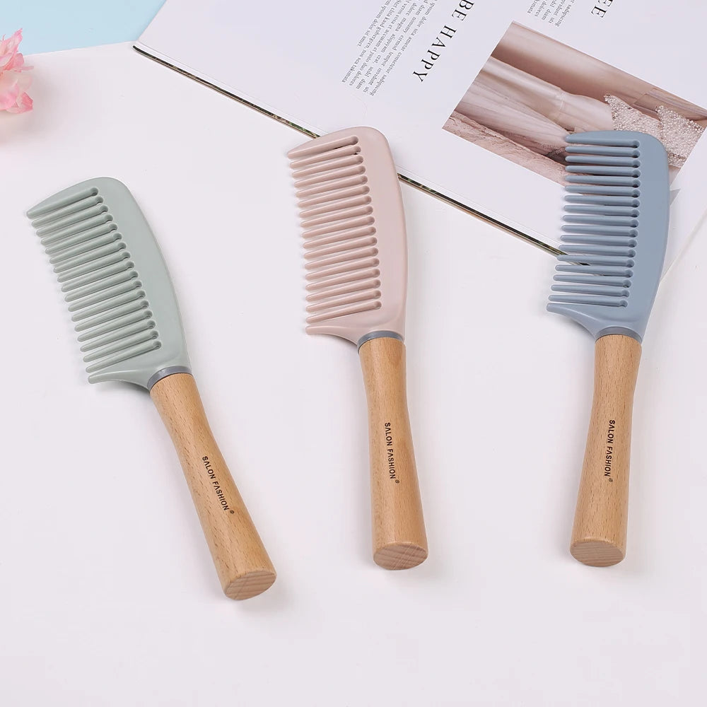 Wooden handle hair comb Hair Curling Brush Anti Static Air Cushion Brush Anti Detangling HairBrush Salon Styling Hair Tools Oasis Select