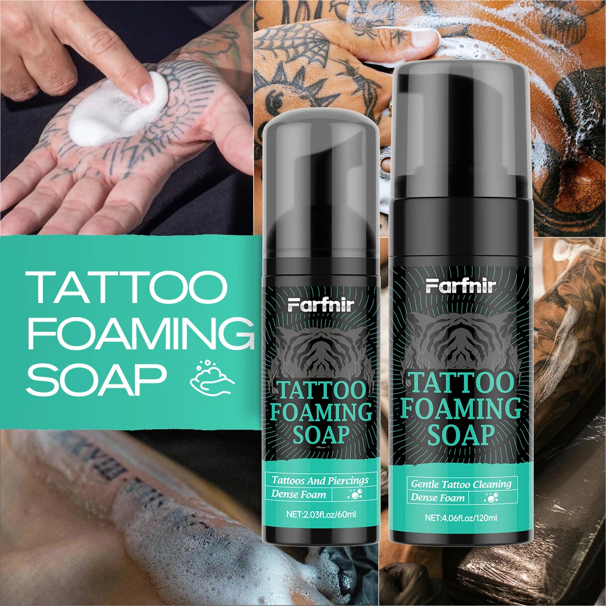 TATTOO FOAMING SOAP Tattoo cleaning foam moisturizes and smooths both new and old tattoos, ensuring they remain shiny and clear Oasis Select