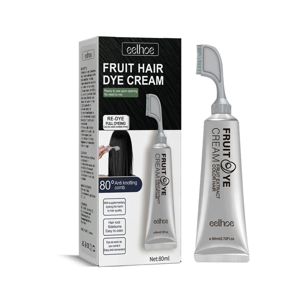 EELHOE Black Fruit Hair Dye Cream with Comb – Gray Coverage Hair Dye Cream Oasis Select black boxed
