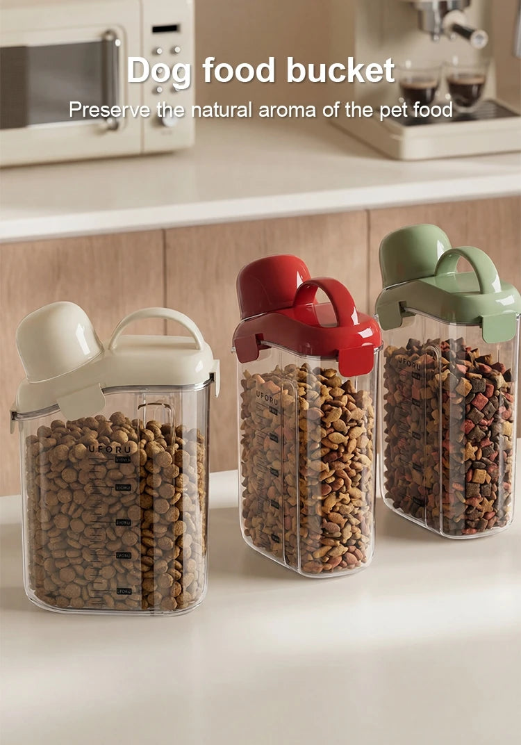 Pet Food Storage Container Airtight Dog Food Container Cat Food Bin with Lid Handle Pour Spout 2.1L Oasis Select