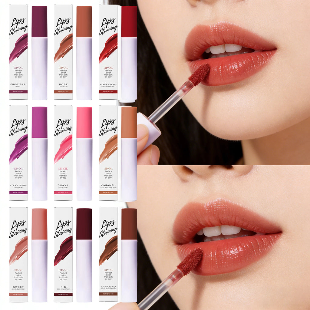 Multi Color Glass Mirror Water Glow Lip Oil Deep Hydrating Nourishing Fade Lip Lines Enhance Shine Non-sticky for All Lip Type Oasis Select