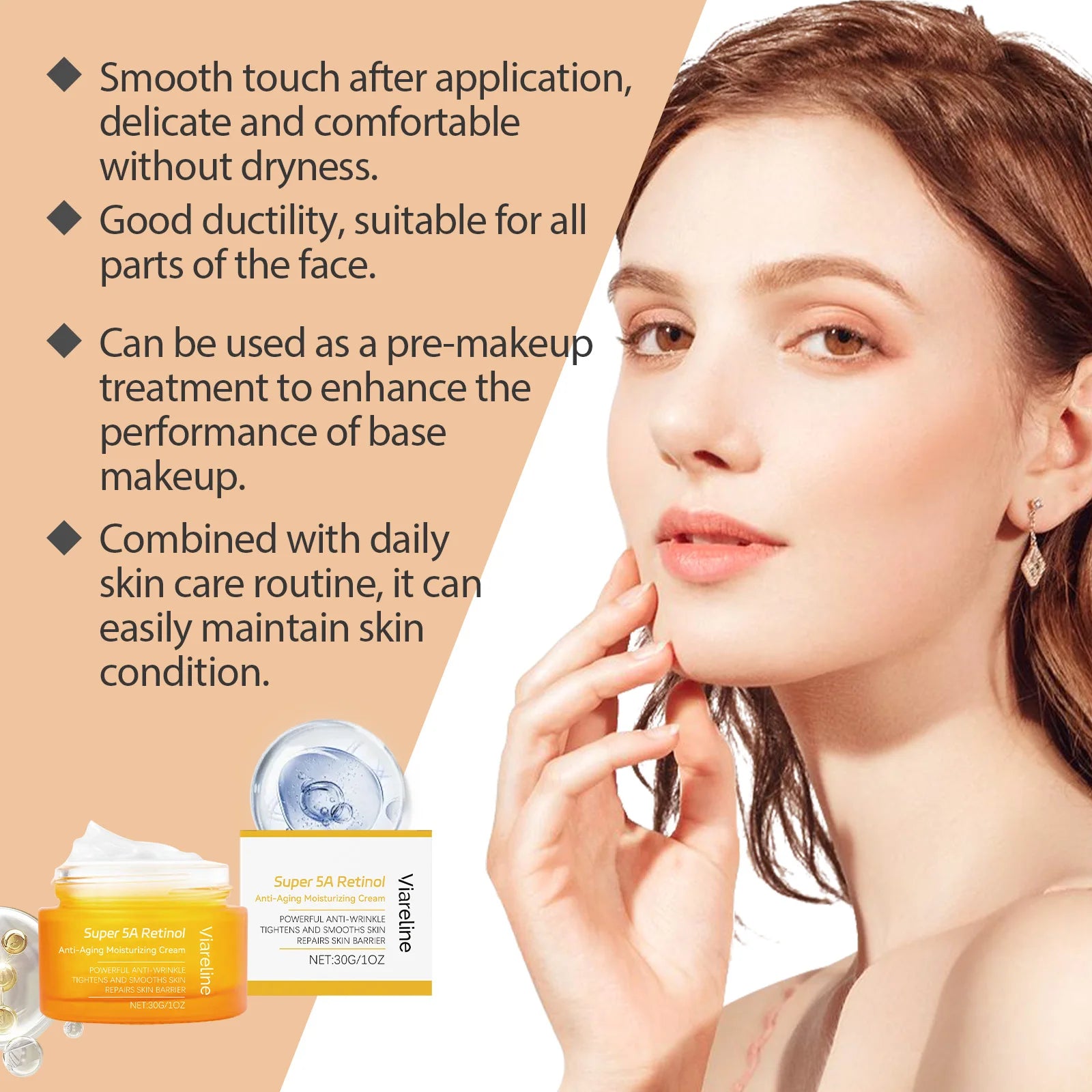 30g Retinol Face Care Lotion Daily Moisturizing Enhance Skin Elasticity Repair Barrier Tightening Glowing Smooth Facial Lotion Oasis Select