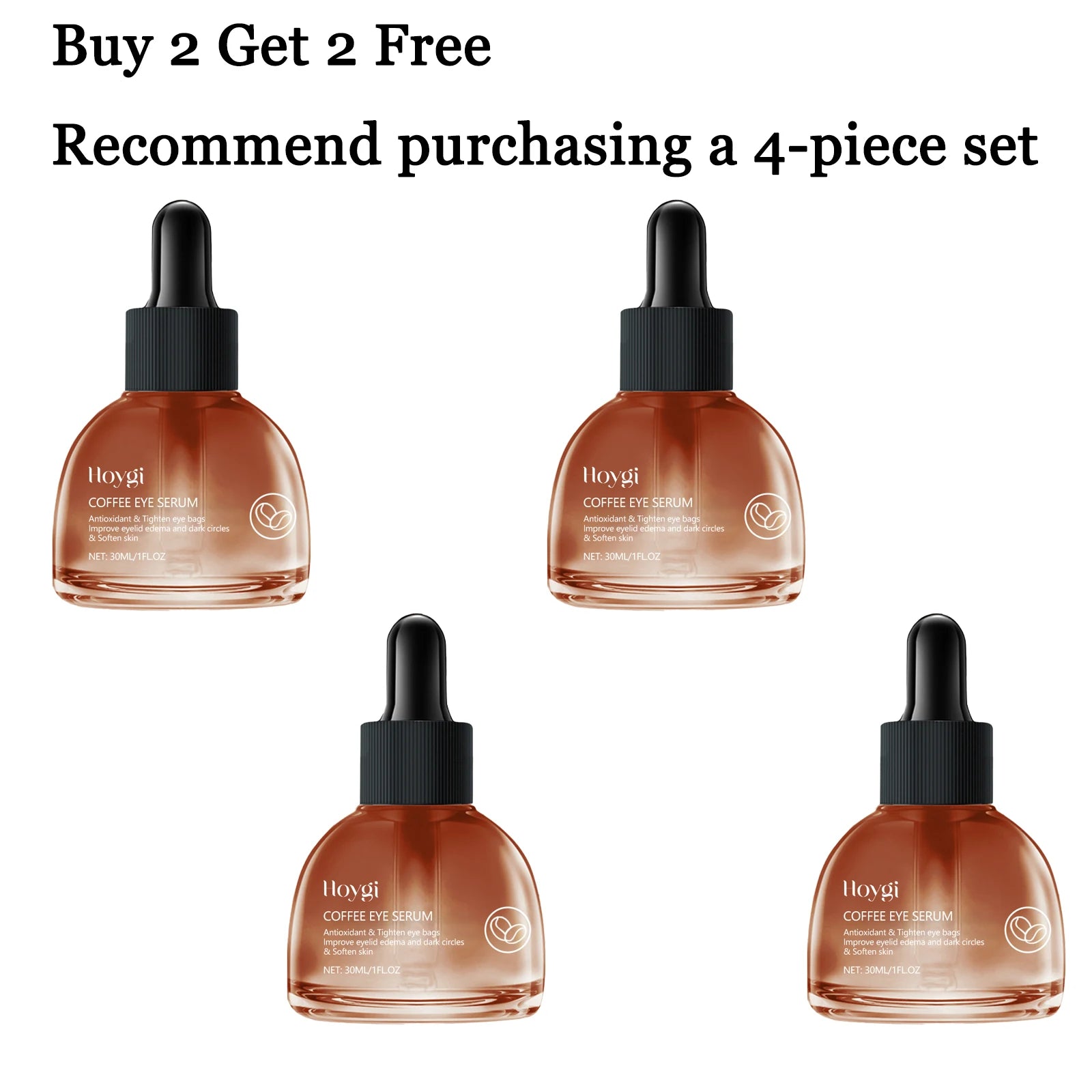 30ML Coffee Face Serum Deeep Moisturizing Reduce Dryness Fade Fine Lines Enhance Skin Elasticity Tightening Lifting Anti-oxidant Softening Eye Serum Oasis Select 4 pcs United States