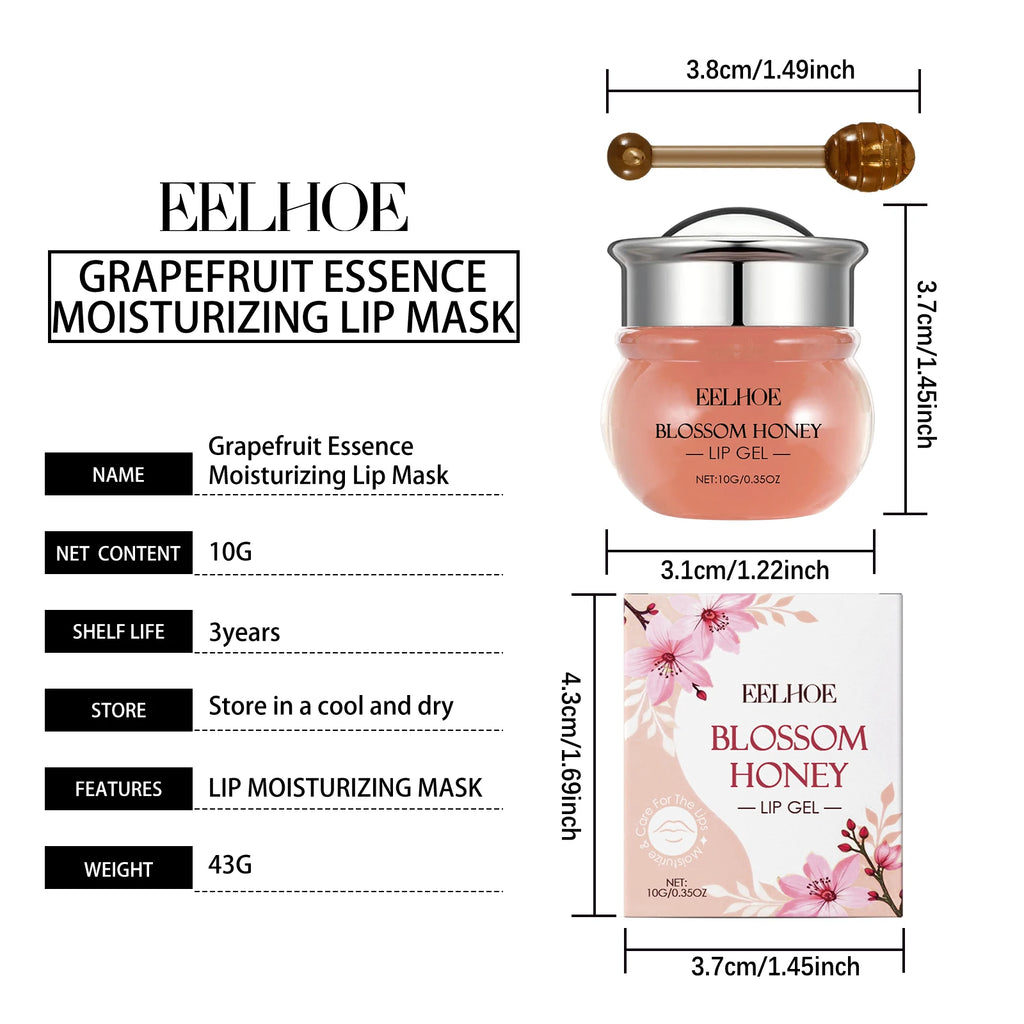 10G Blossom Honey Lip Gel Deep Moisturizing Enhance Smoothness Enhance Gloss Nourishing Skin Improve Skin Texture Boosts Skin Elasticity Lip Balm Oasis Select