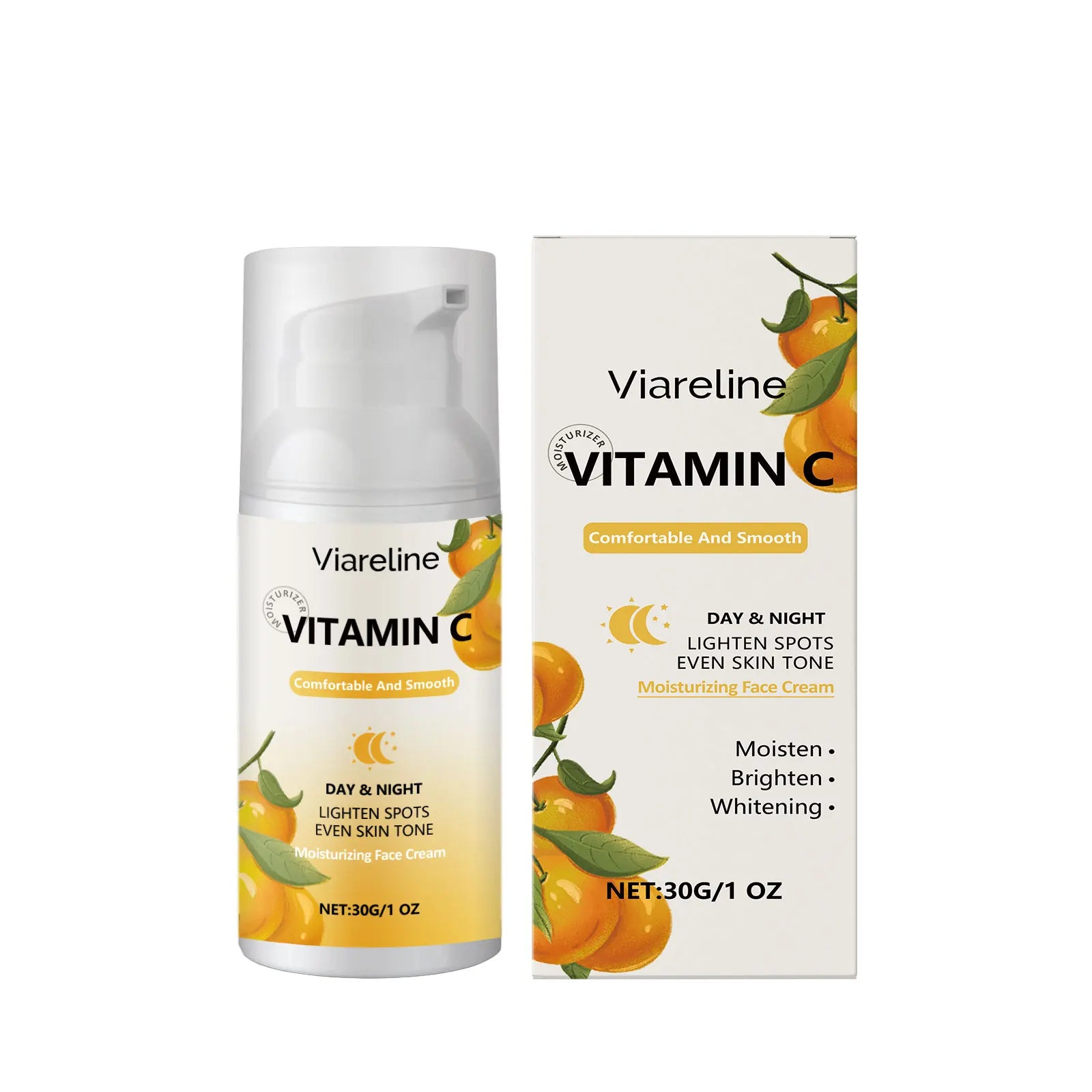 Viareline Vitamin C Face Cream Antioxidant Lifting Smoothing Enhance Skin Elasticity Deep Moisturizing Softening Face Cream Oasis Select 30g United States