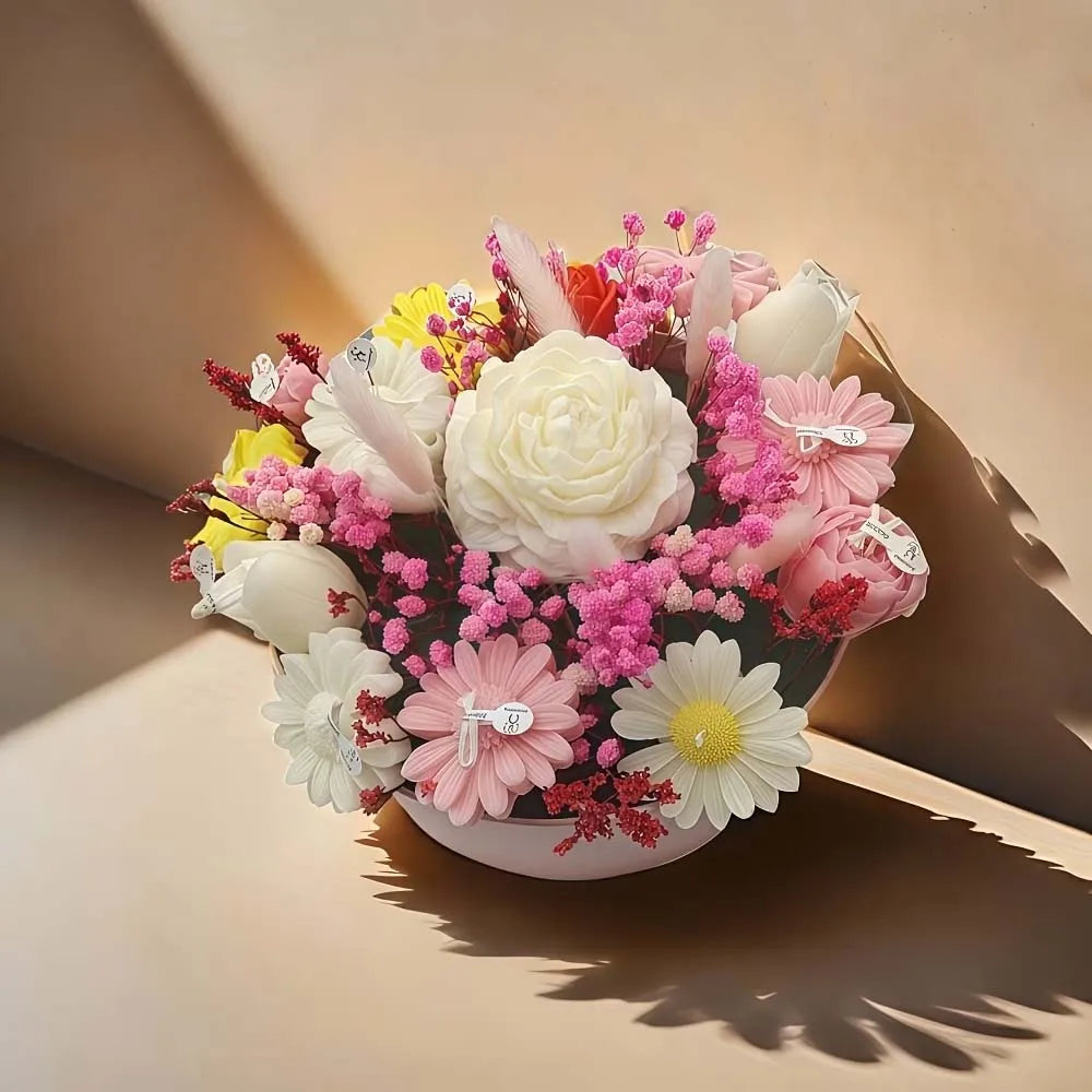 3-Piece Floral Silicone Candle Molds – Peony, Rose & Tulip