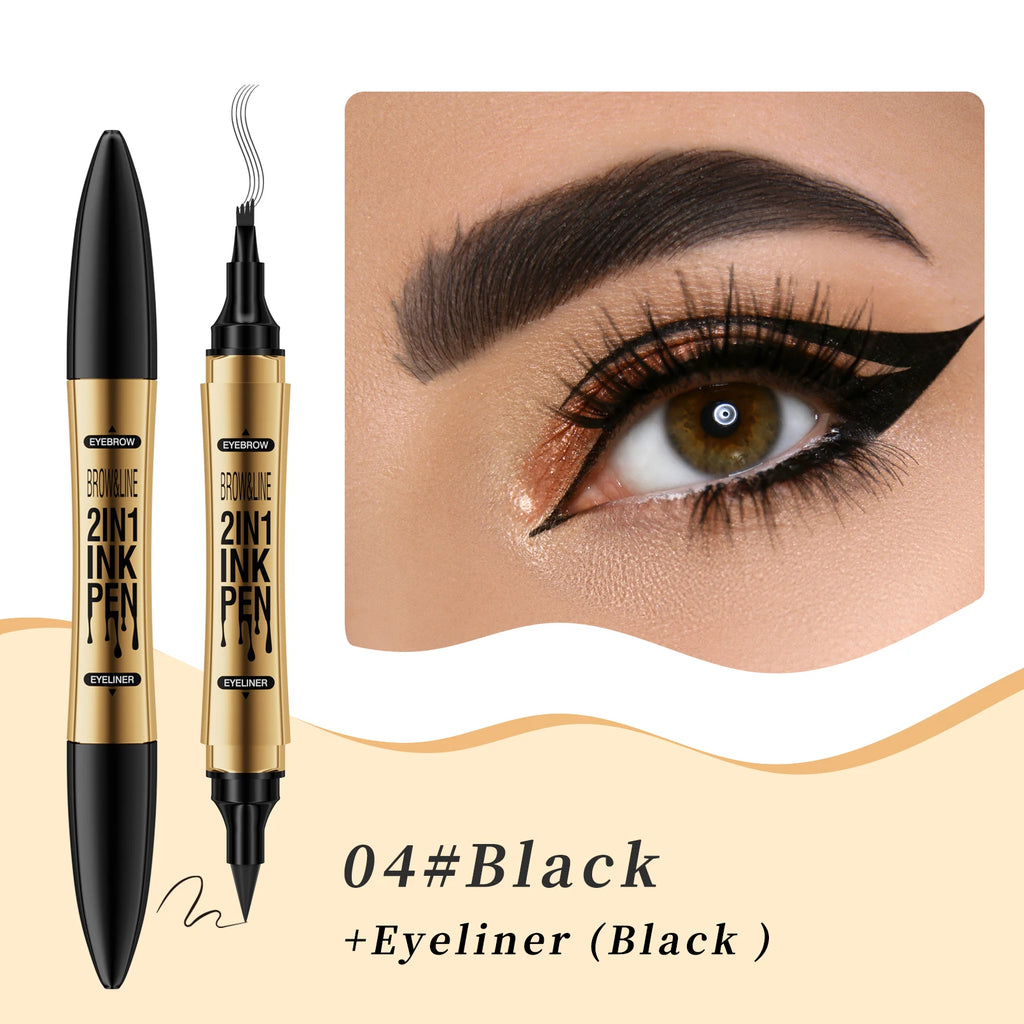 Hello Kiss 4-Tip Liquid Eyebrow Pen – Waterproof & Long-Lasting