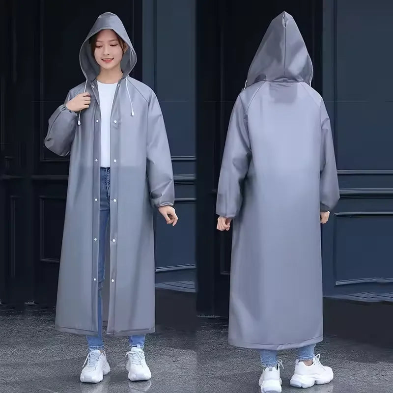 EVA long waterproof raincoat for adults unisex travel hooded raincoat with drawstring suitable for fishing and camping. Oasis Select