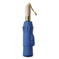 Solid wood handle automatic opening and closing, windproof and rainproof 12 large ribs large size unisex folding umbrella Oasis Select blue 12K Aluminum
