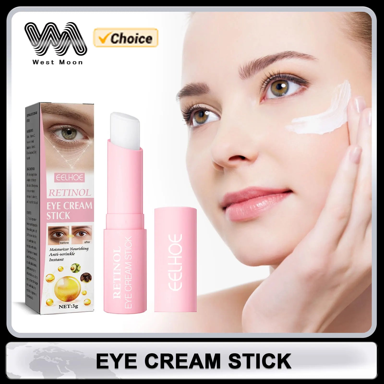Retinol Eye Cream Stick Dark Circles Removing Eye Bags Against Puffiness Firming Skin Moisturizing Eye Area Nourishing Eye Cream Oasis Select Default Title