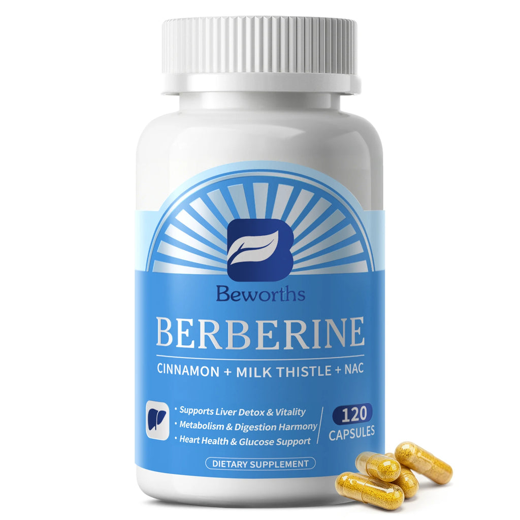 Beworths Berberine Support Liver Deep Detox Liver Repair & Bile Optimization Matrix Liver Health Support Non-GMO,Vegan Friendly Oasis Select 120pcs 3bottles United States
