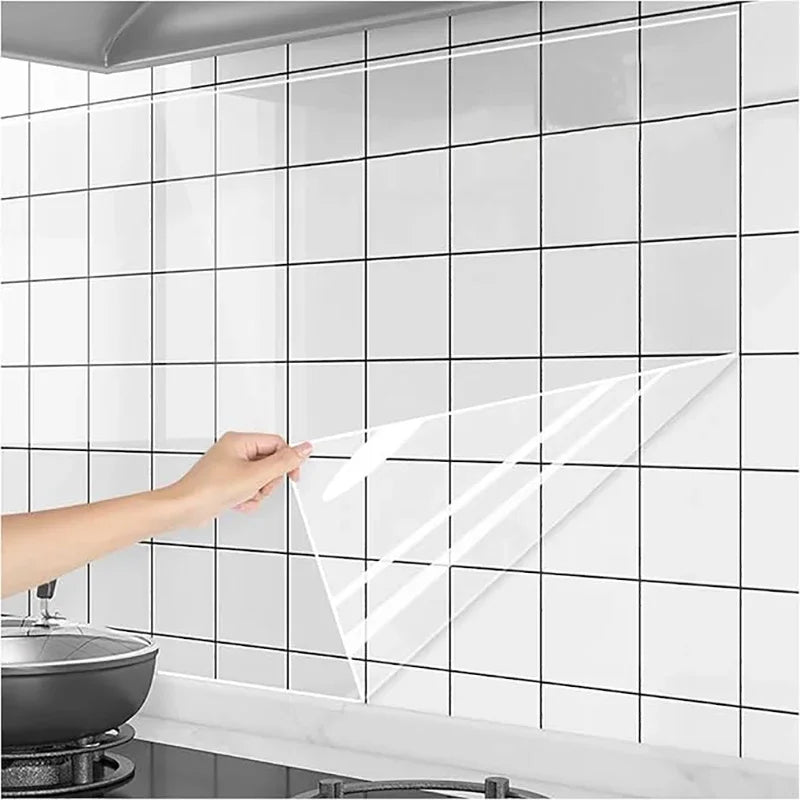 45cm Transparent Wallpaper Kitchen Electrostatic Adsorption Protective Film Oil-Proof Wall Sticker Decorative Film Wallpaper. Oasis Select