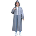 EVA long waterproof raincoat for adults unisex travel hooded raincoat with drawstring suitable for fishing and camping. Oasis Select gray