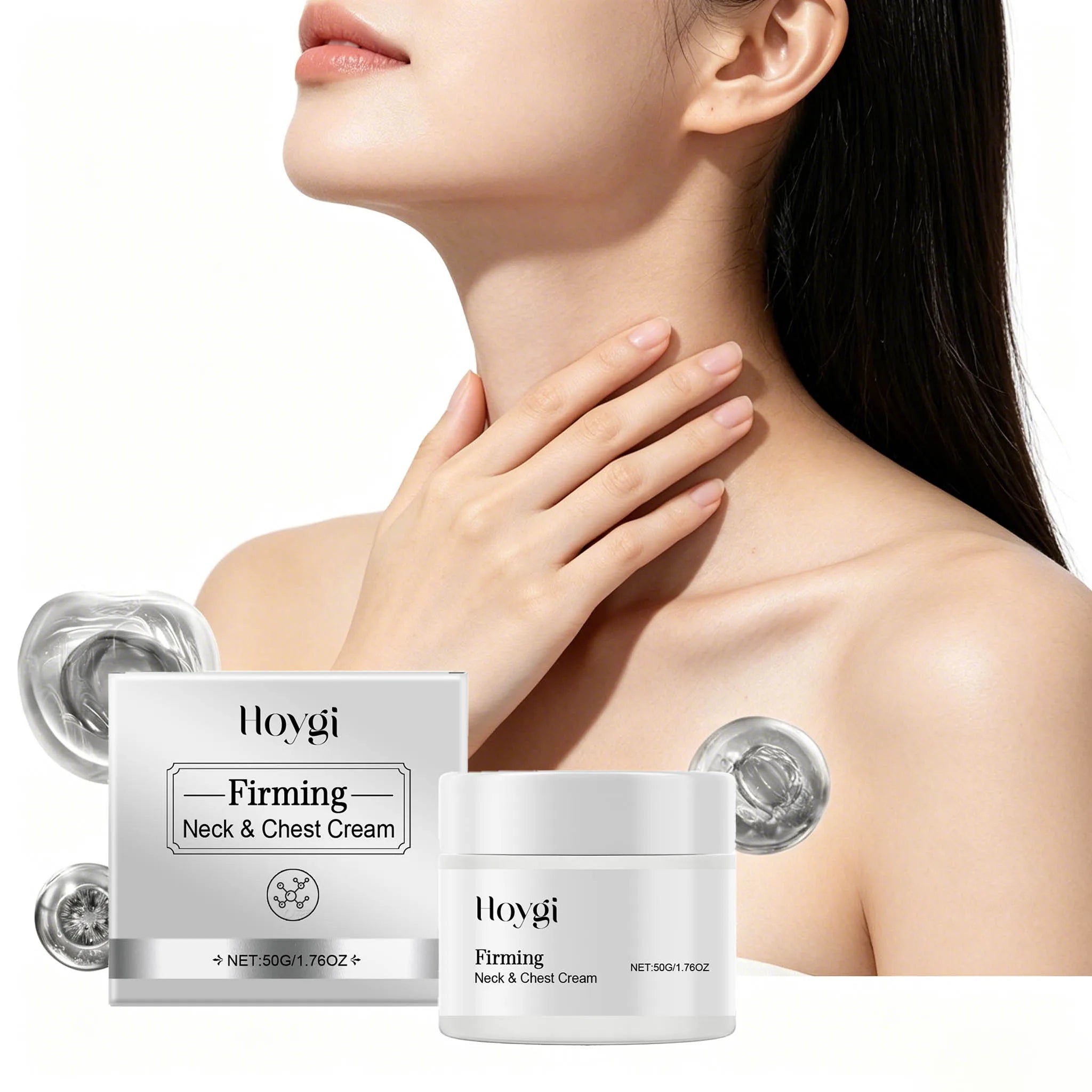 50G Neck Cream Gentle Nourishing & Moisturizing Enhance Skin Elasticity Improve Skin Texture Smoothing Massage Firming Glowing Neck Cream Oasis Select