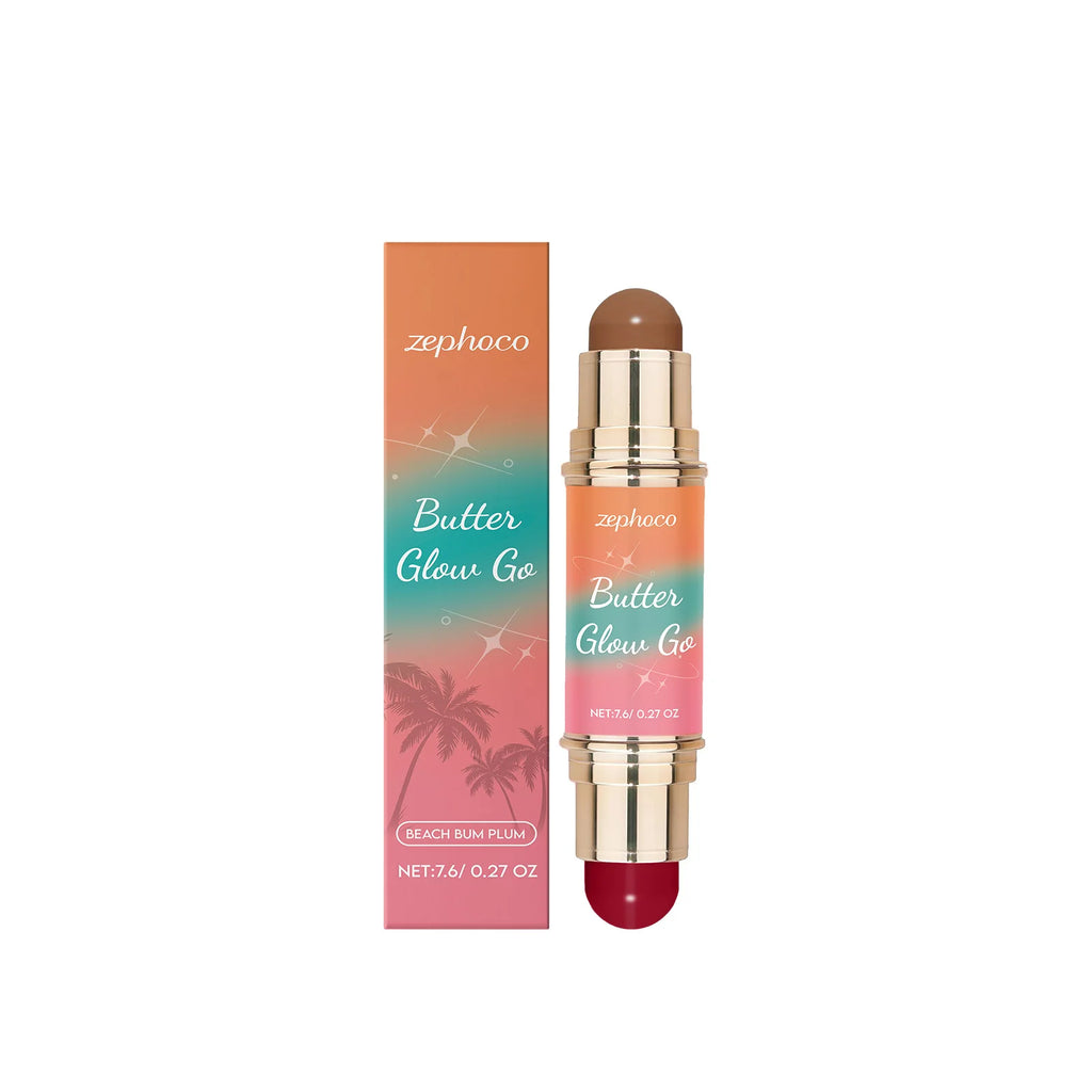 2 in 1 Grooming Makeup Stick Double Headed Bronzer Blush Non-sticky Light Soft Lasting Makeup Glow Makeup Contourining Stick Oasis Select 01 United States