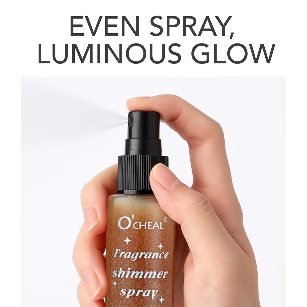 Ocheal 30ml Fragrance Shimmer Glitter Spray Shining Brightly Highlighter Powder Spray Long Lasting Body Hair Hand Neck Clothes Oasis Select