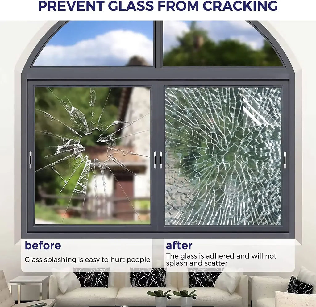 Safety Window Film Shatterproof Glass Film Transparent Self-Adhesive Safety Window Film Suitable For Home And Office Windows. Oasis Select