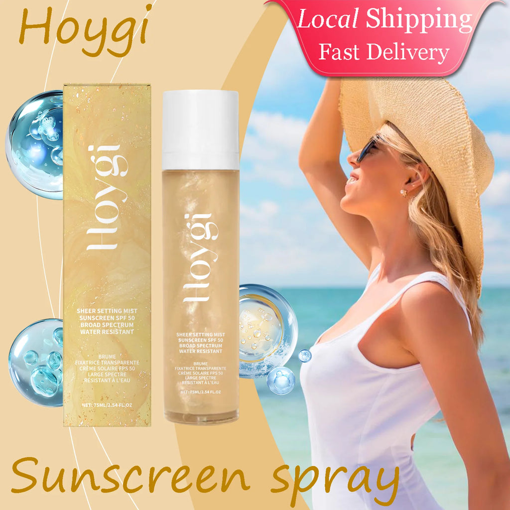 Hoygi Spf 50+ Makeup Setting Sprays Non-greasy Natural Refreshing Anti UV Moisturizing Lasting Oil Control Sunblock Setting Mist Oasis Select