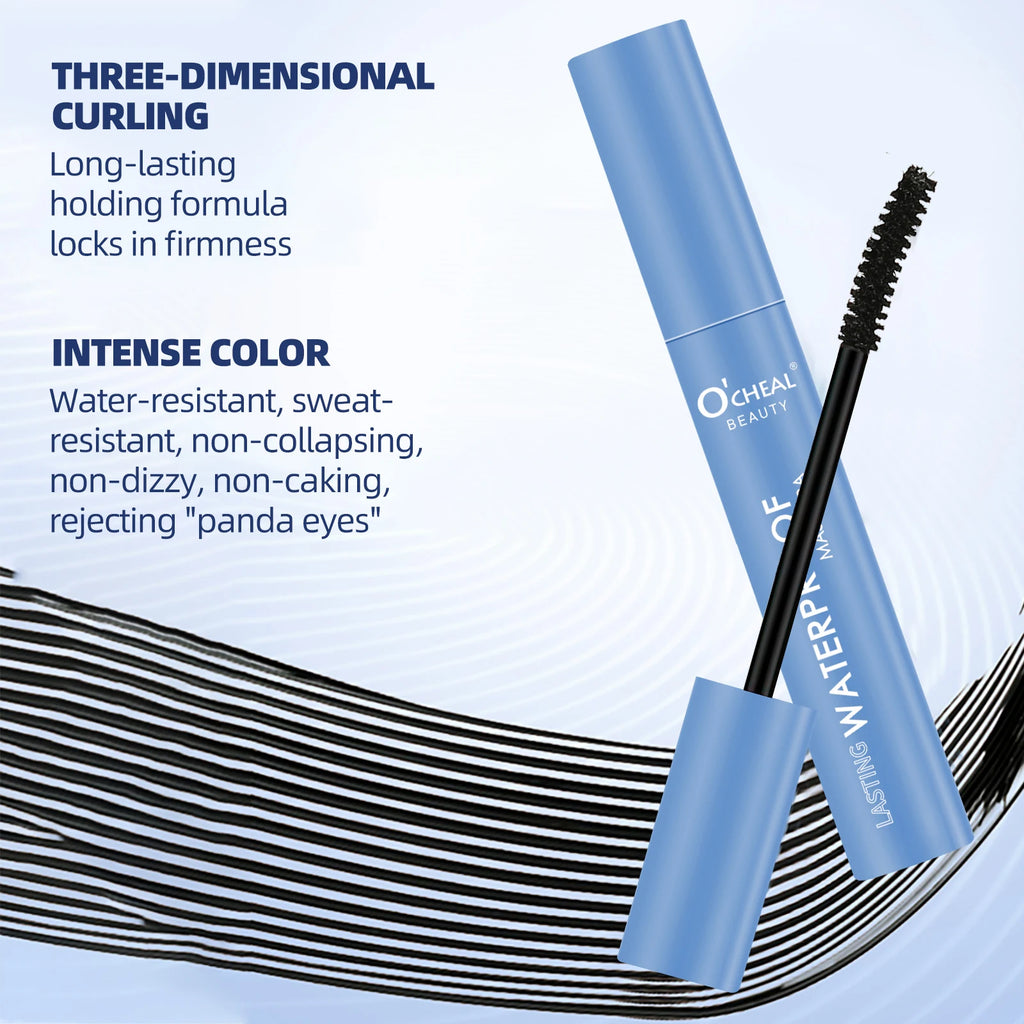 O‘CHEAL Waterproof Matte Mascara Lengthens 4D Curling Mascara Long Lasting Eyelashes Black Fiber Mascara Eye Cosmetic Makeup Oasis Select
