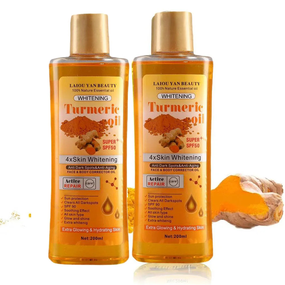 200ml Turmeric Oil Essential Oil Ginger Deep Hydration Moisturizer Nourishing Smoothing Face Serum Oil Moisturizer Skin Care Oasis Select 200ml x2