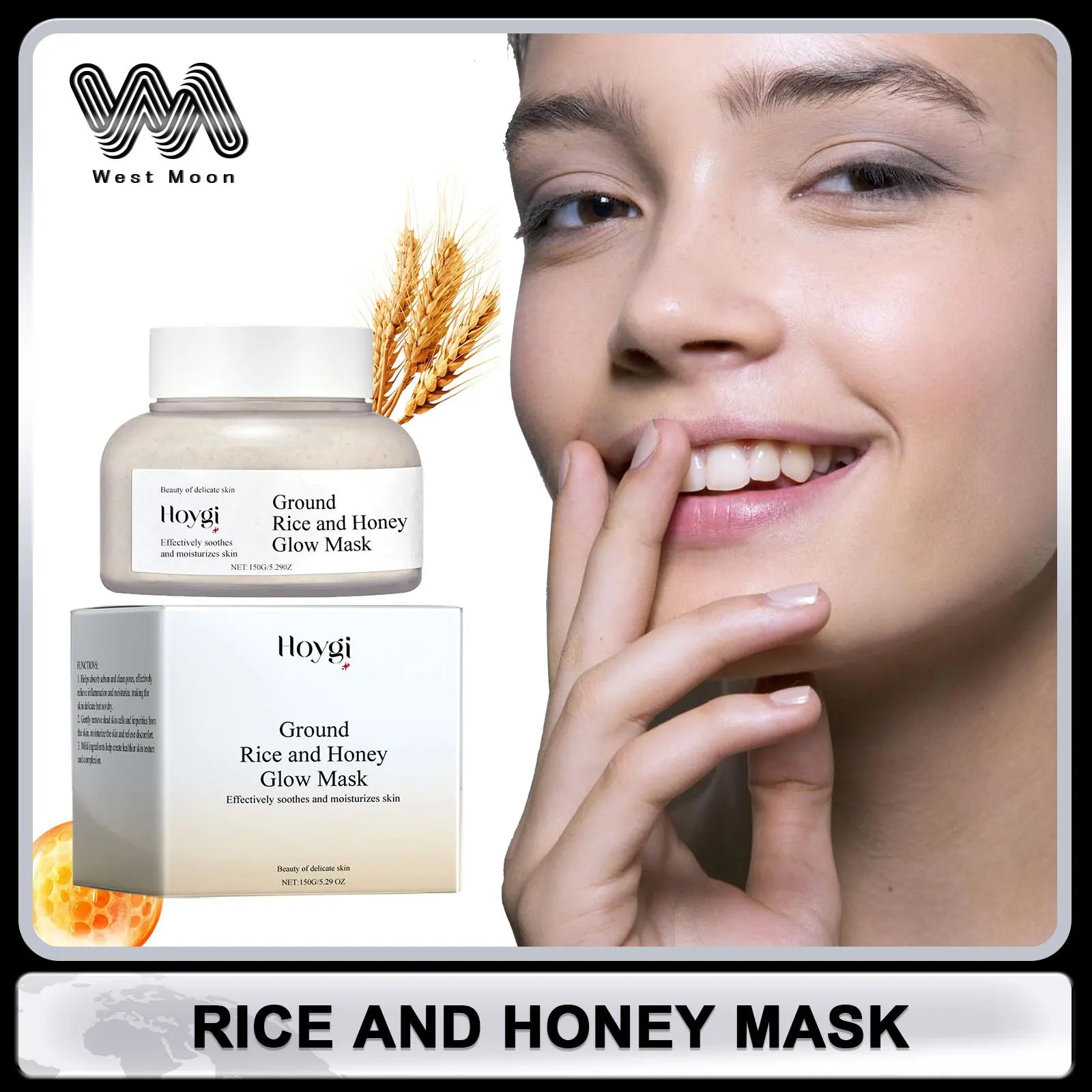 Hoygi Honey Rice Mud Mask – Pore Minimizing & Brightening 150g