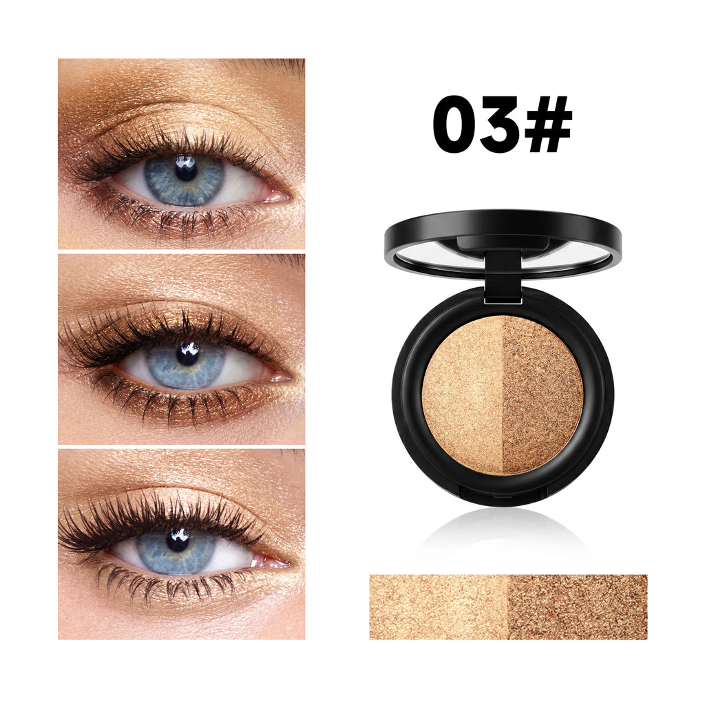 Shimmer Duo Eyeshadow Palette – Pearlescent Glitter 2-Shade Compact