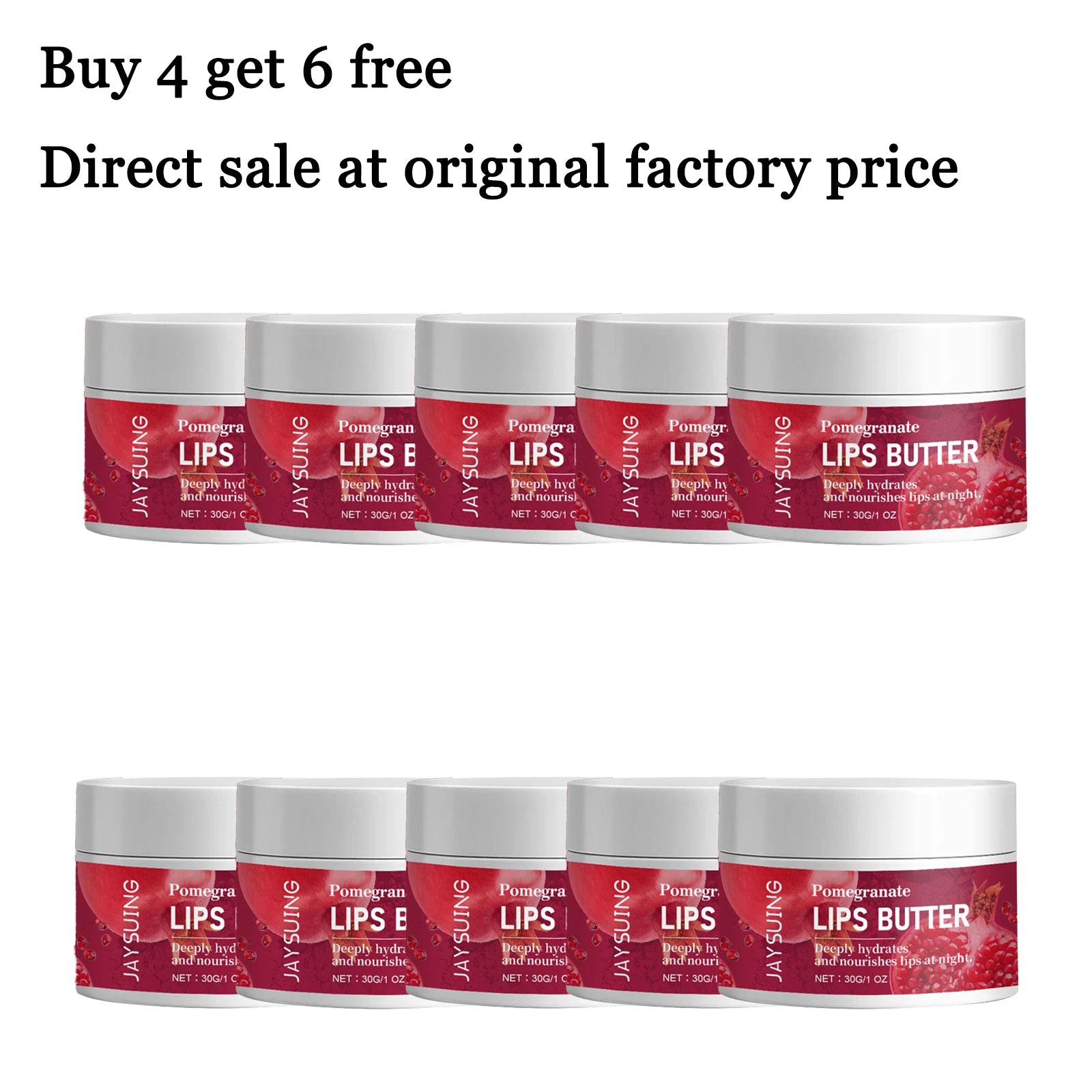 30G Pomegranate Lip Mask Deep Moisturizing Improve Roughness Smoothing Remove Dead Skin Fade Fine Lines Soothing Discomfort Softening Night Care Lip Mask Oasis Select 10 pcs United States