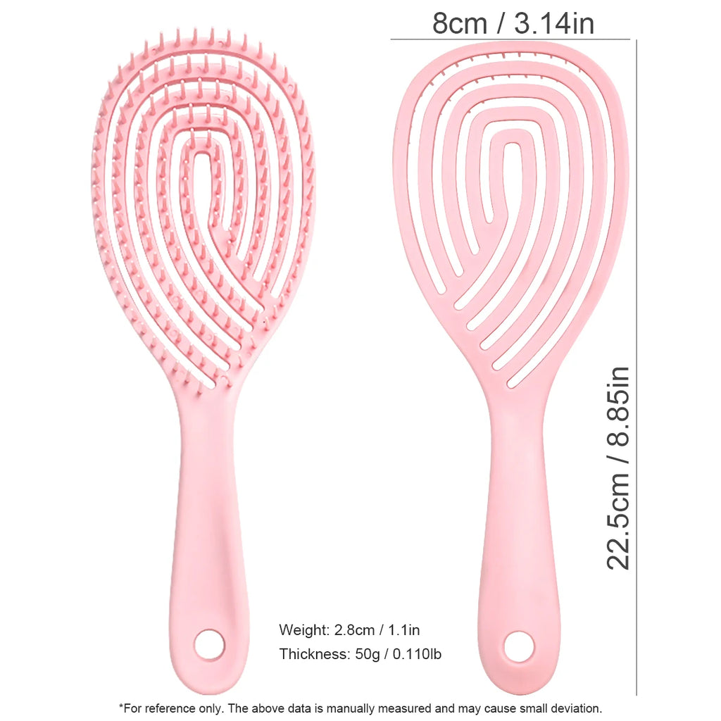 Anti-Static Hollow Rib Detangling Comb – Dry & Wet Hair Hair Detangling Comb Oasis Select 3100-Pink