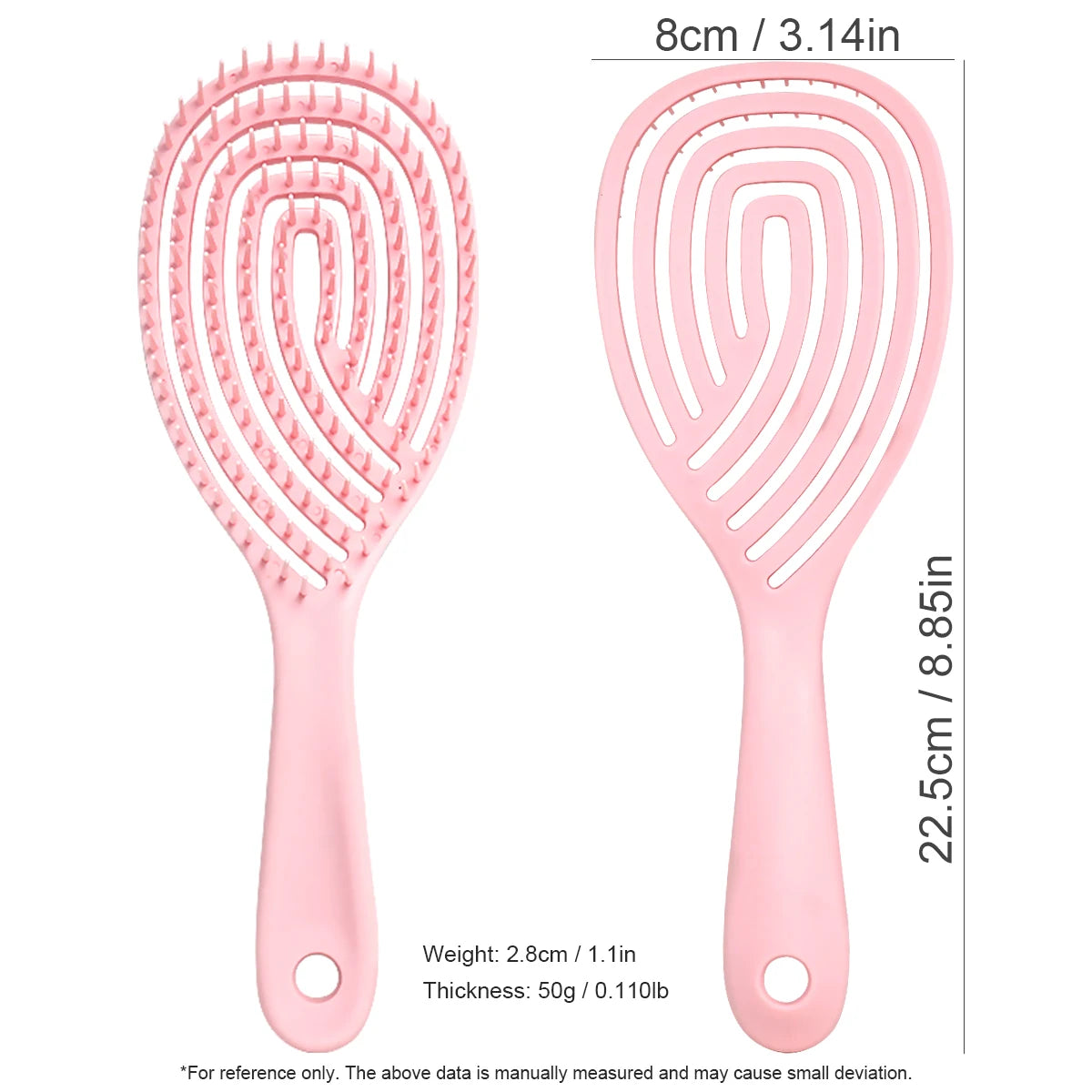 Anti-Static Hollow Rib Detangling Comb – Dry & Wet Hair Hair Detangling Comb Oasis Select 3100-Pink