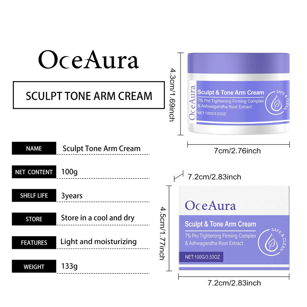 100G Arm Firming Cream Gentle Moisturizing Nourishing Enhance Skin Elasticity Smoothing Non-greasy Massage Arm Shaping Lotion Oasis Select