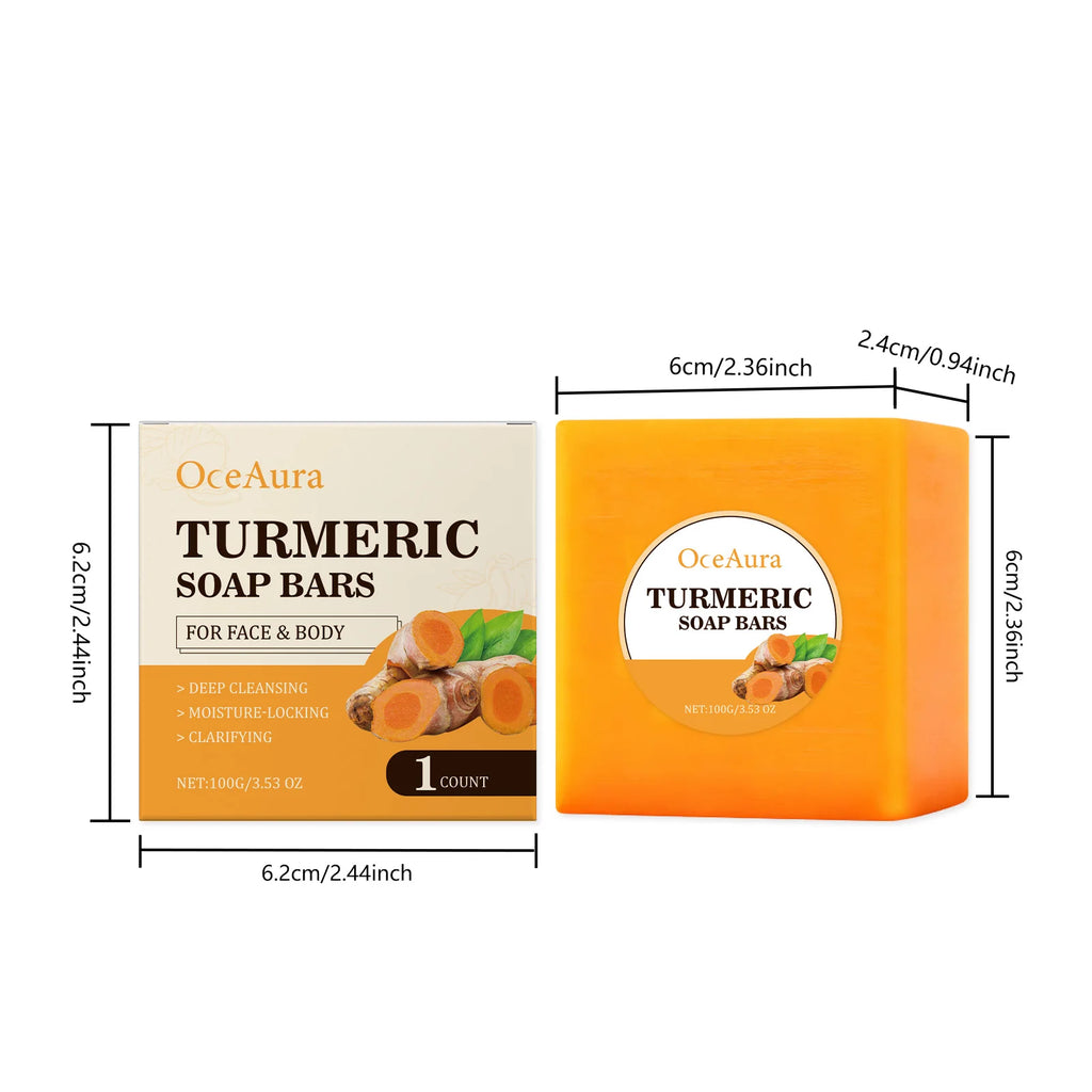 100G Turmeric Body Cleaning Soap Gentle Remove Dead Skin Deep Moisturizing Oil Control Improve Smoothness Softening Body Soap Oasis Select