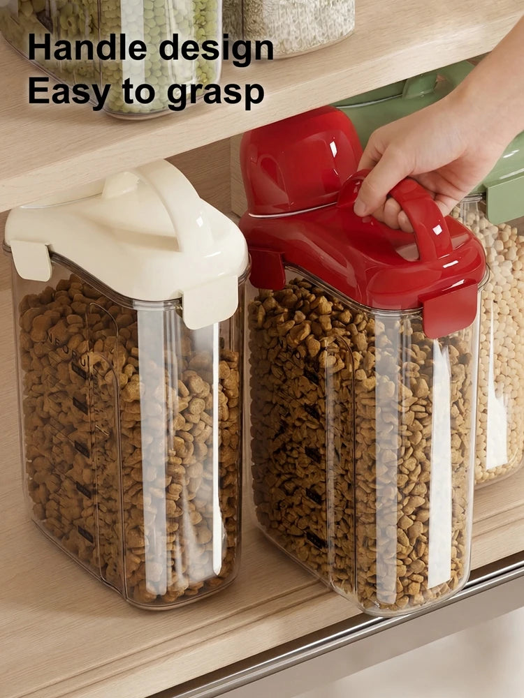 Pet Food Storage Container Airtight Dog Food Container Cat Food Bin with Lid Handle Pour Spout 2.1L Oasis Select
