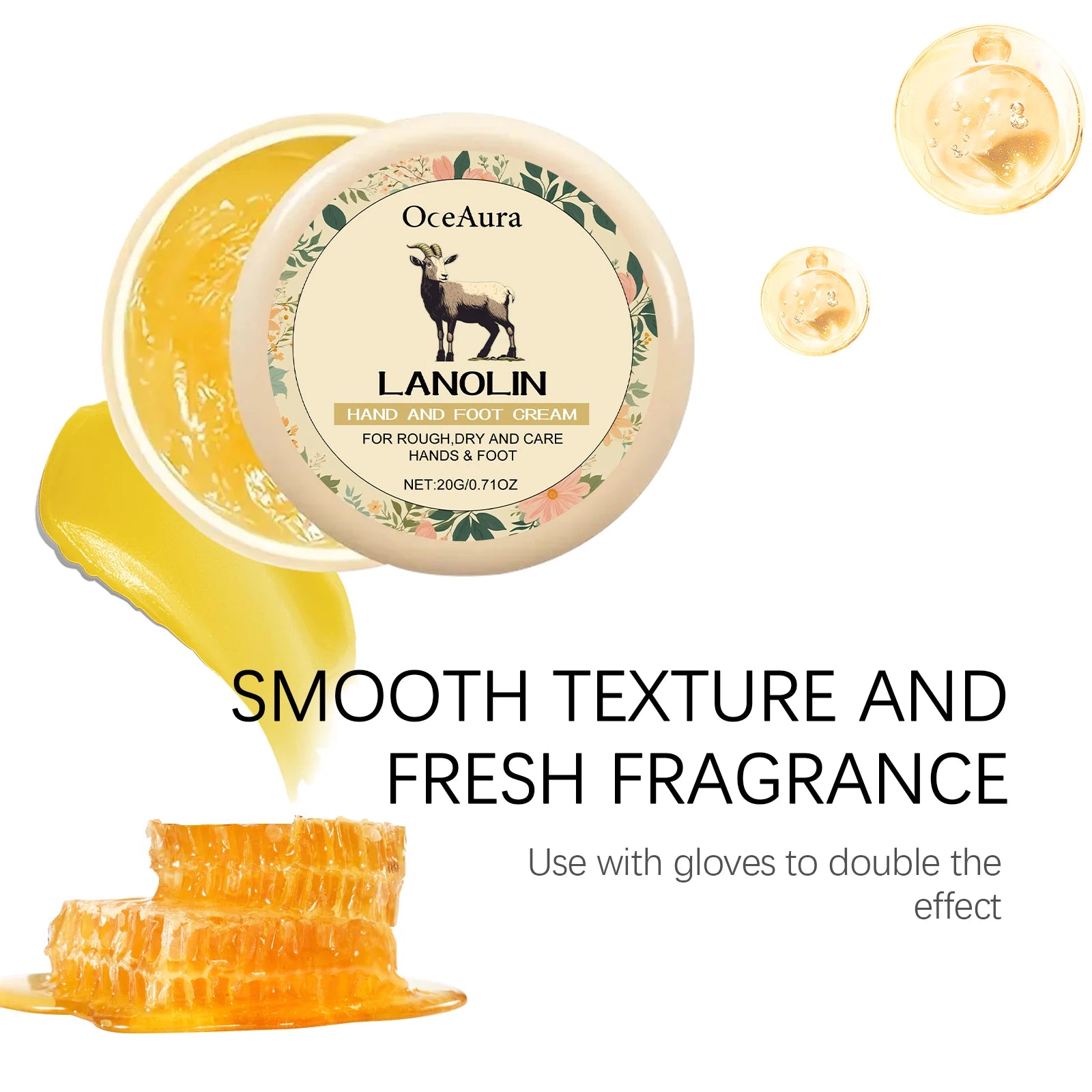 20g Hand & Foot Moisturizing Cream Deep Moisturizing Relief Dry Itching Reduce Roughness Smoothing Soften Hand Foot Care Lotion Oasis Select