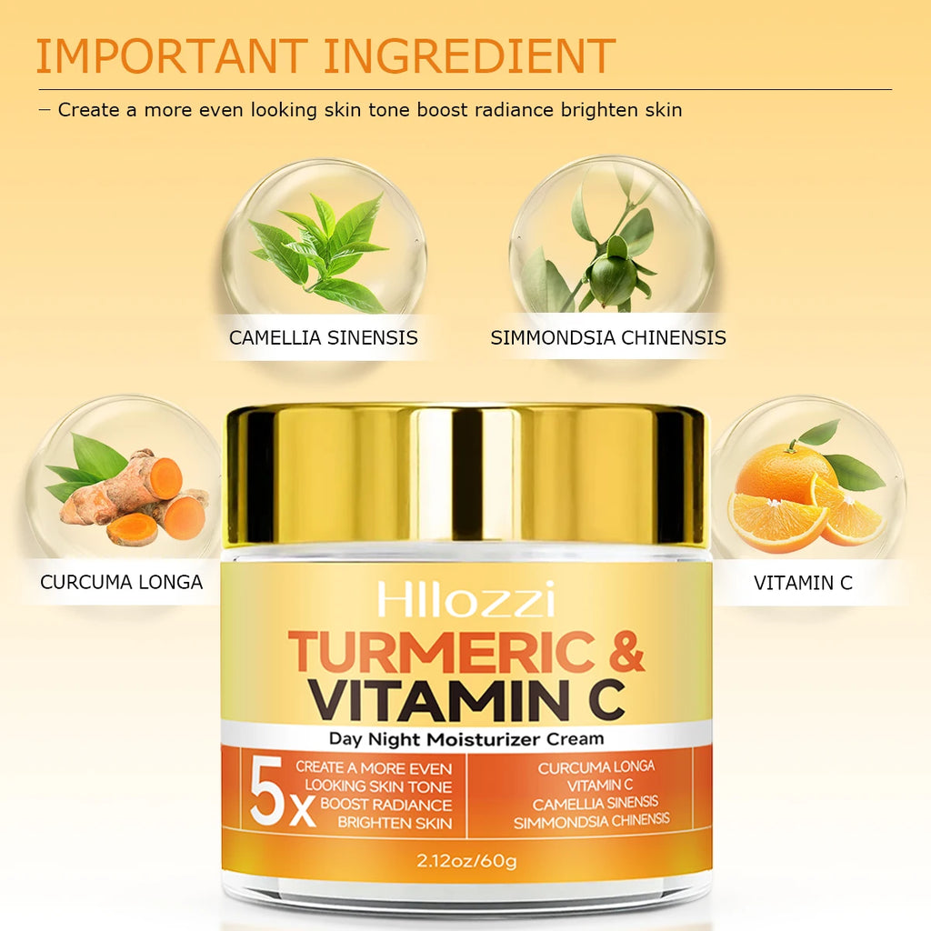 Turmeric&Vitamin C DayNight Moisturizer Cream Hydrating, Firming, Brightening, Smoothing, Repairing Hyaluronic Acid Oasis Select