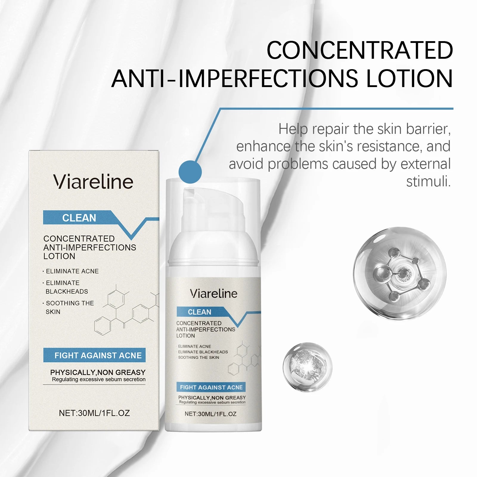 Viareline Salicylic Acid Acne Lotion – Clear Blackheads 30ml Acne Care Lotion Oasis Select