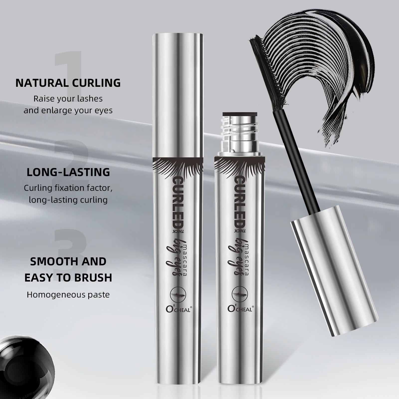 Ocheal Extension Dense Volumizing Mascara Lengthens Eyelashes Long Lasting Waterproof Natural Quick Drying Lashes Female Makeup Oasis Select