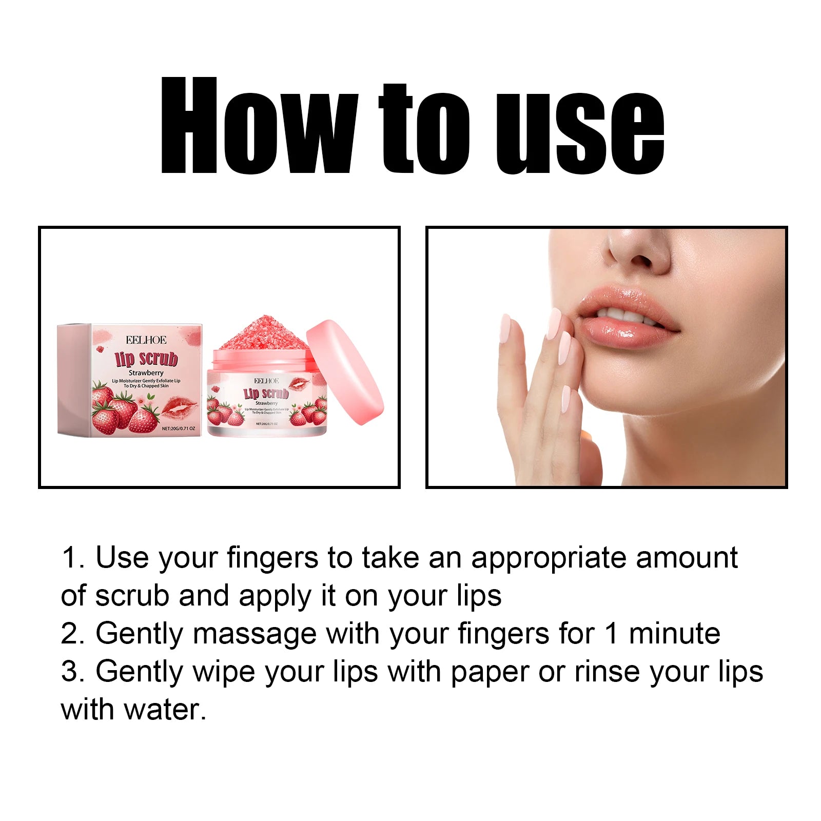 20g Strawberry Lip Scrub Cream Gentle Moisturizing Remove Dead Skin Enhance Smoothness Improve Texture Softening Anti-chapping Lip Exfoliating Cream Oasis Select