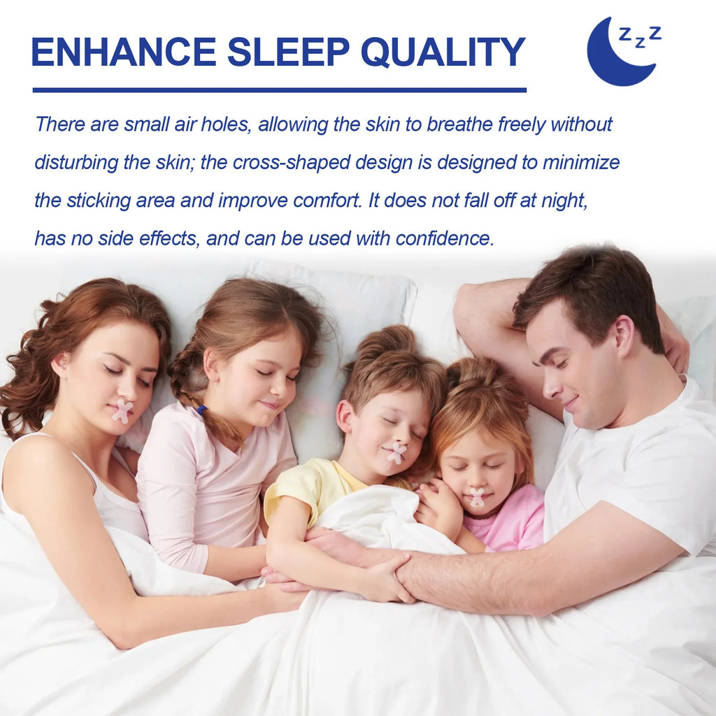 Anti-Snoring Tape Sleep Breathing Improving Patch Reduce Dry Mouth Promote Nose Breathing Health Care Mouth Correction Stickers Oasis Select