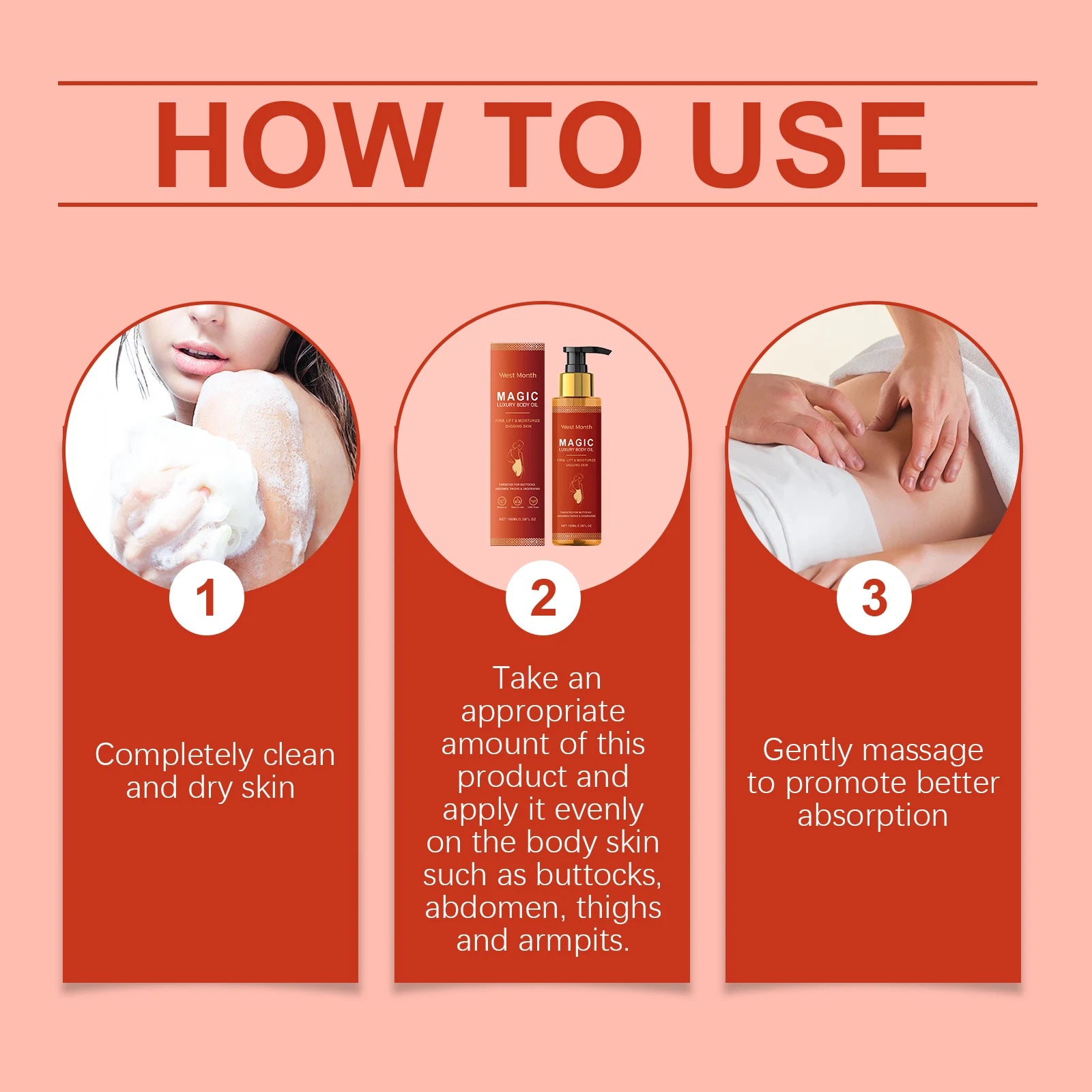 Firming Body Oil Enhance Skin Elasticity Daily Nourishing Reduce Druness Improve Roughness Mild Tightening Body Essential Oil Oasis Select