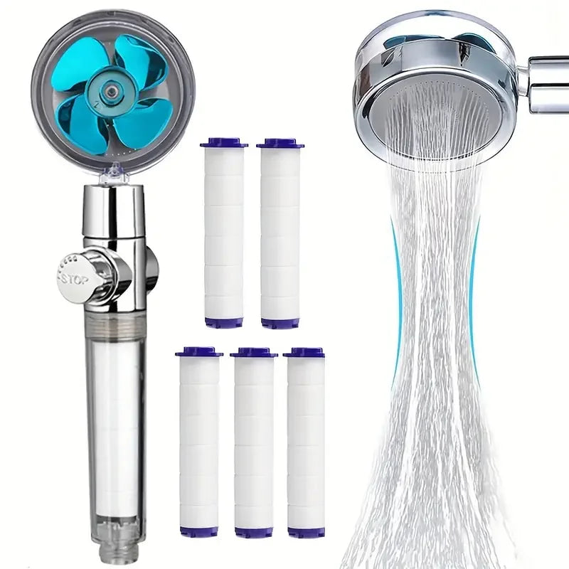 360° Turbine Handheld Shower Head – High Pressure & Water Saving