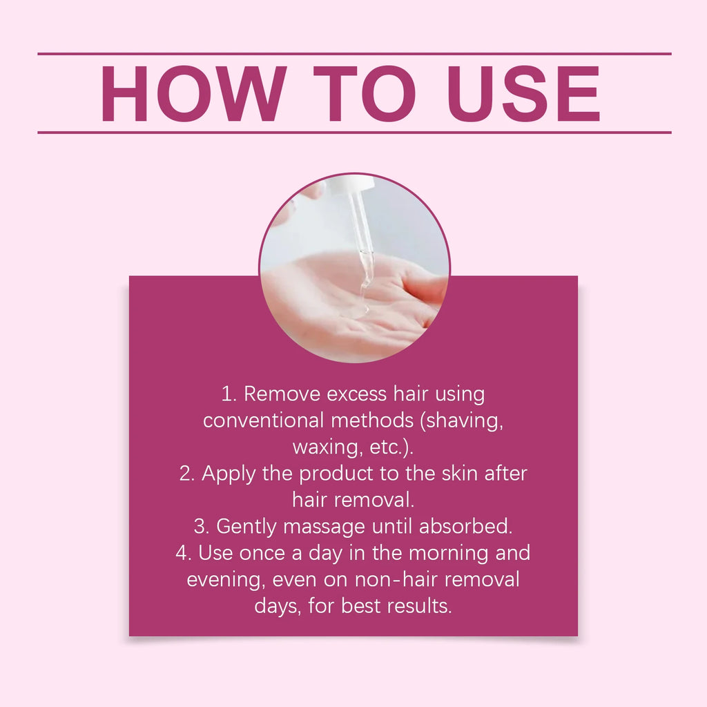 60ML Body Hair Removal Essence Oil Gentle Cleaning Soothing Nourish Moisturizing Relief Discomfort Non-irritating for Daily Care Oasis Select