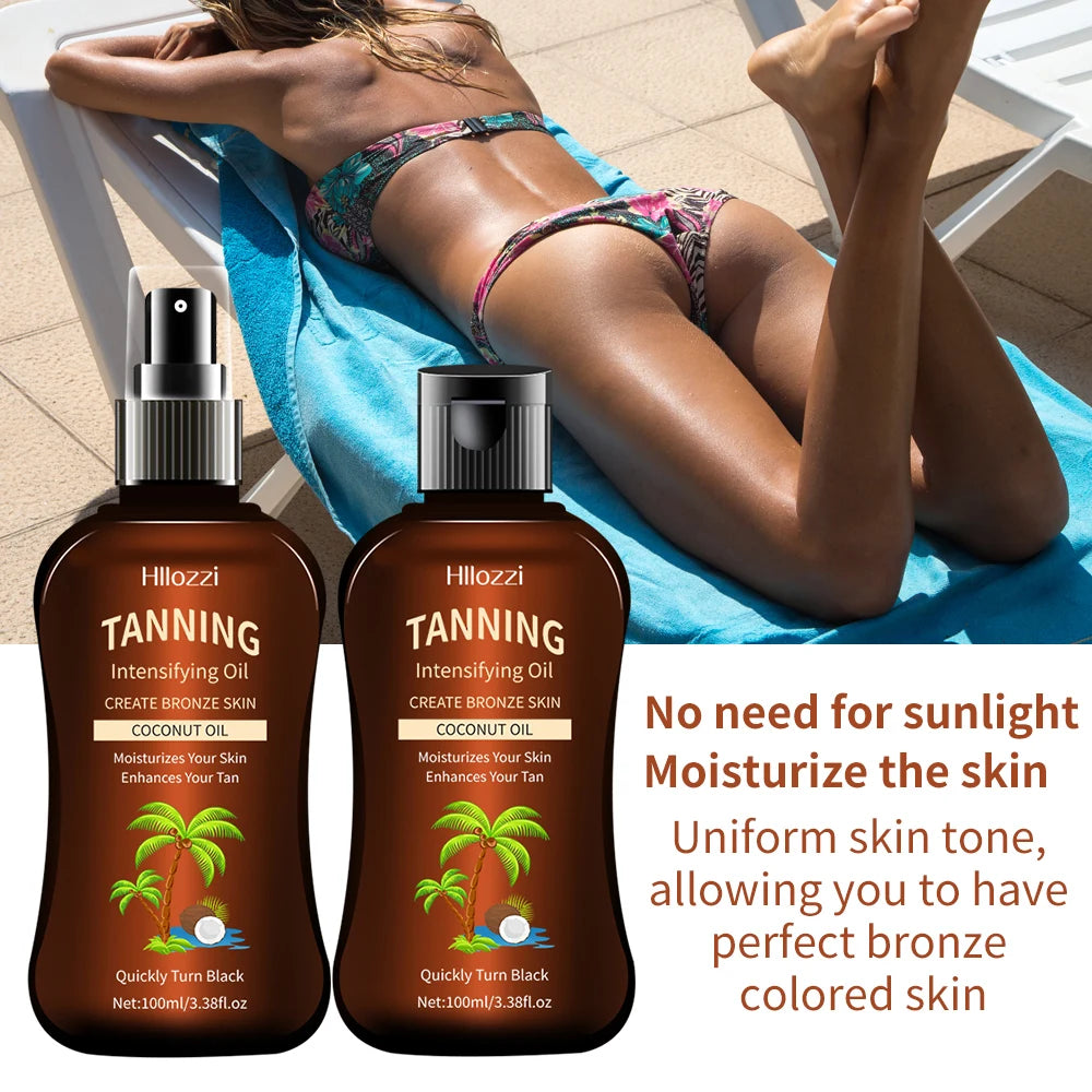 100ml/3.38fl.oz Coconut Tanning Oil Sunless TannersIntensifying Oil Sunless TannersIntensifying Oil New Summer Products Oasis Select