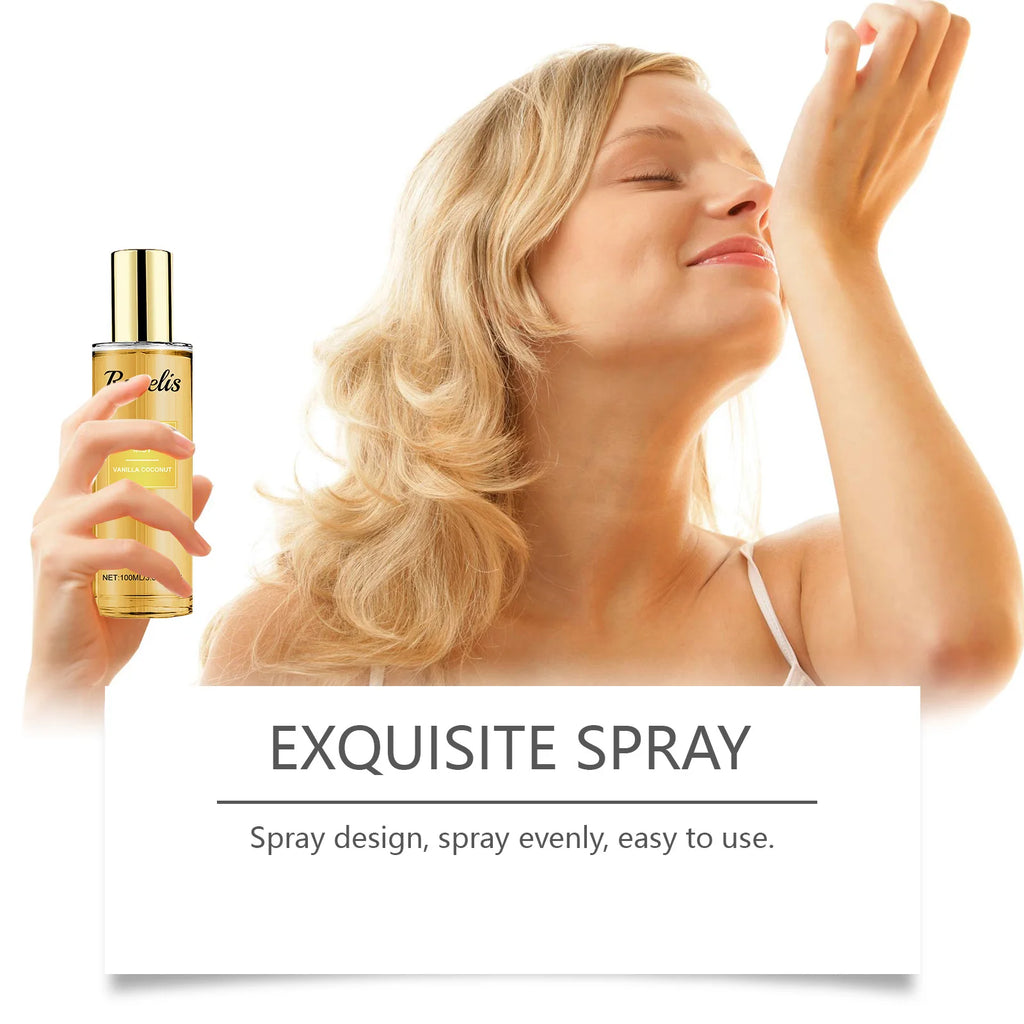 Roxelis Unisex Vanilla Coconut Aroma Spray Floral Fragrance with Lasting Pheromones Attractive Body Perfume for Men Oasis Select